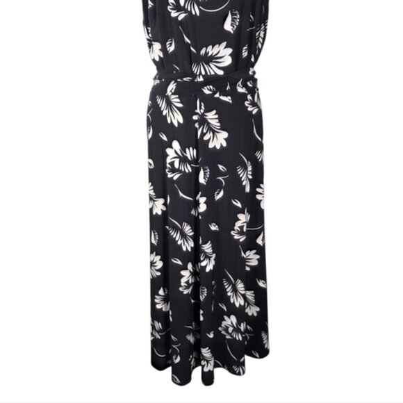 Ralph Lauren Black and White Belted Sleeveless Maxi Sundress Size 12 - Picture 8 of 13